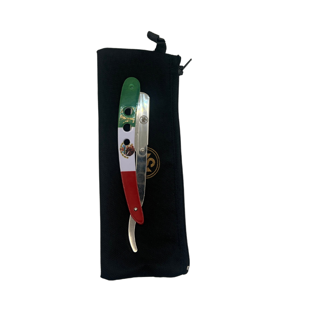 Professional Barber Straight Edge Mexico Flag printed razor