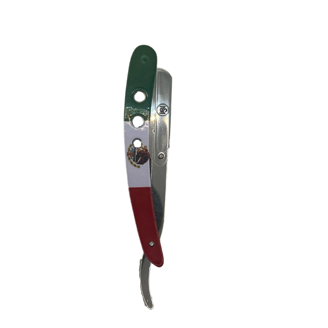 Professional Barber Straight Edge Mexico Flag printed razor