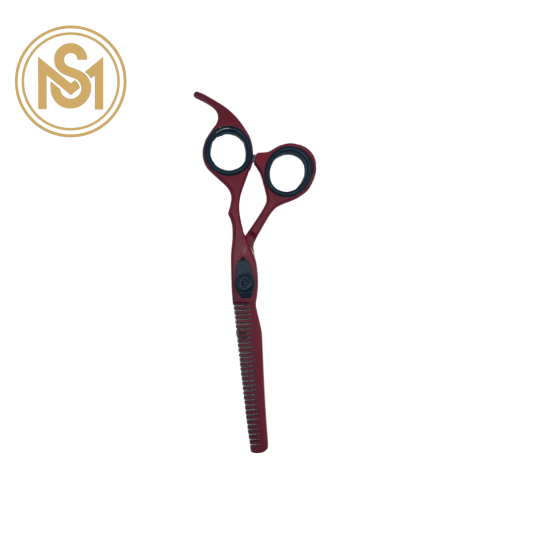 SM Professional Barber Convex Edge Thinning Shear (Red)