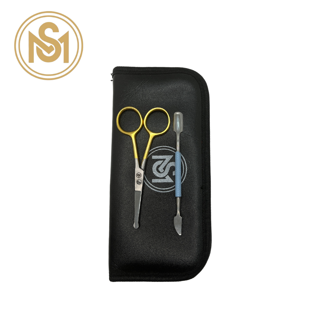 SM Safety Round Tip Scissor & Cuticle Pusher Set