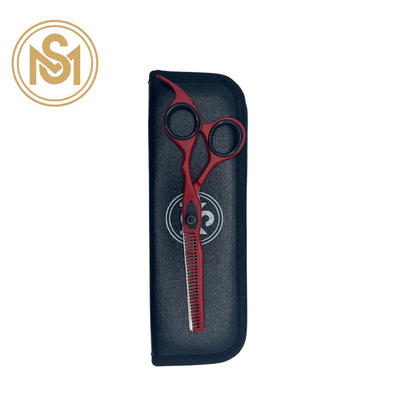 SM Professional Barber Convex Edge Thinning Shear (Red)
